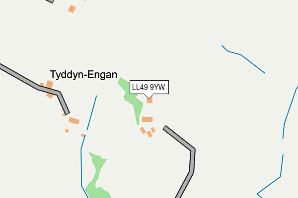 LL49 9YW map - OS OpenMap – Local (Ordnance Survey) LL49 9YW map - OS OpenMap – Local (Ordnance Survey)