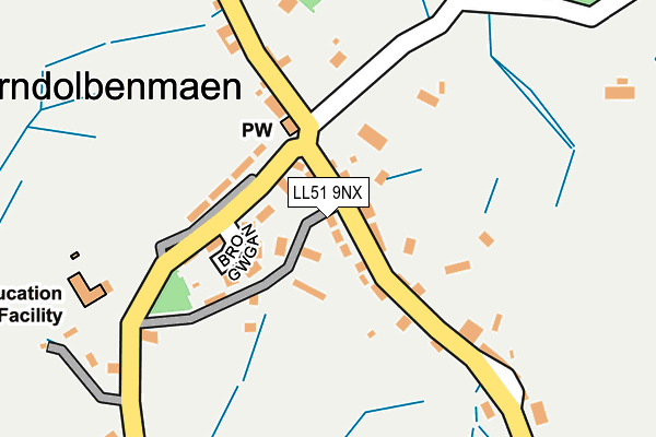 LL51 9NX map - OS OpenMap – Local (Ordnance Survey) LL51 9NX map - OS OpenMap – Local (Ordnance Survey)