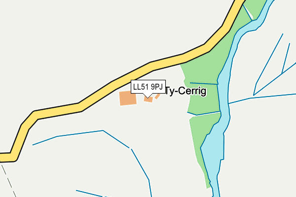 LL51 9PJ map - OS OpenMap – Local (Ordnance Survey) LL51 9PJ map - OS OpenMap – Local (Ordnance Survey)