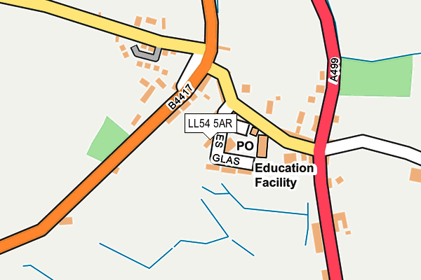 LL54 5AR map - OS OpenMap – Local (Ordnance Survey) LL54 5AR map - OS OpenMap – Local (Ordnance Survey)