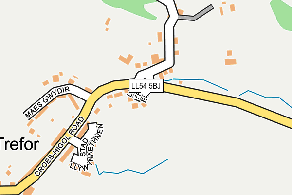 LL54 5BJ map - OS OpenMap – Local (Ordnance Survey) LL54 5BJ map - OS OpenMap – Local (Ordnance Survey)