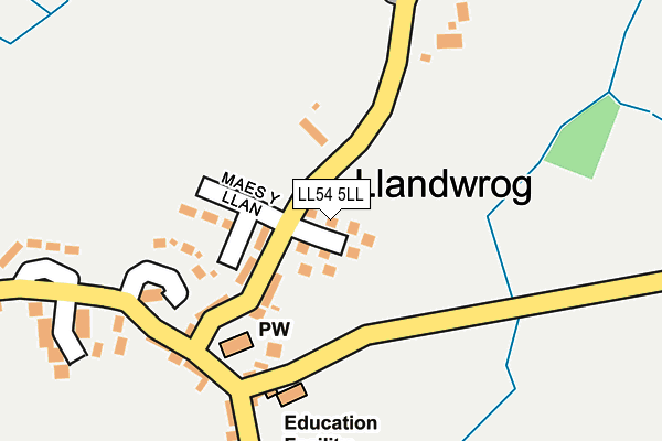 LL54 5LL map - OS OpenMap – Local (Ordnance Survey) LL54 5LL map - OS OpenMap – Local (Ordnance Survey)