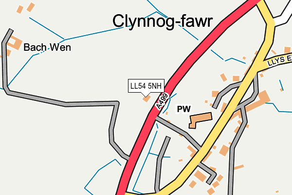LL54 5NH map - OS OpenMap – Local (Ordnance Survey) LL54 5NH map - OS OpenMap – Local (Ordnance Survey)