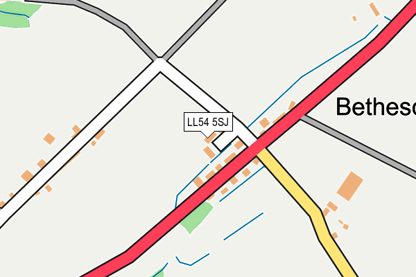 LL54 5SJ map - OS OpenMap – Local (Ordnance Survey) LL54 5SJ map - OS OpenMap – Local (Ordnance Survey)