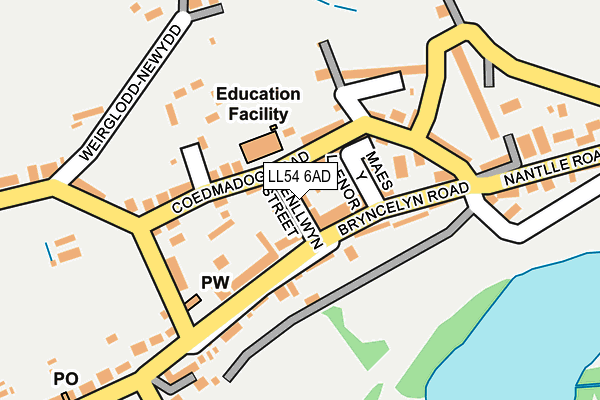 LL54 6AD map - OS OpenMap – Local (Ordnance Survey) LL54 6AD map - OS OpenMap – Local (Ordnance Survey)