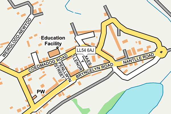 LL54 6AJ map - OS OpenMap – Local (Ordnance Survey) LL54 6AJ map - OS OpenMap – Local (Ordnance Survey)