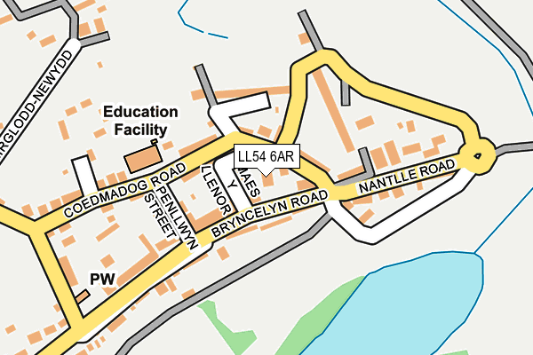LL54 6AR map - OS OpenMap – Local (Ordnance Survey) LL54 6AR map - OS OpenMap – Local (Ordnance Survey)
