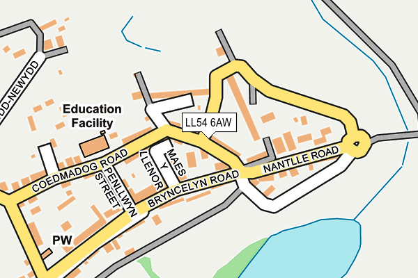 LL54 6AW map - OS OpenMap – Local (Ordnance Survey) LL54 6AW map - OS OpenMap – Local (Ordnance Survey)