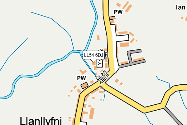 LL54 6DJ map - OS OpenMap – Local (Ordnance Survey) LL54 6DJ map - OS OpenMap – Local (Ordnance Survey)