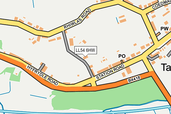LL54 6HW map - OS OpenMap – Local (Ordnance Survey) LL54 6HW map - OS OpenMap – Local (Ordnance Survey)