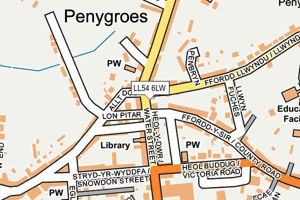 LL54 6LW map - OS OpenMap – Local (Ordnance Survey) LL54 6LW map - OS OpenMap – Local (Ordnance Survey)