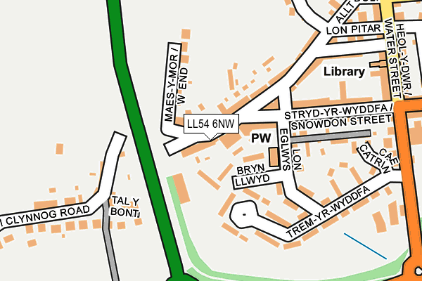 LL54 6NW map - OS OpenMap – Local (Ordnance Survey) LL54 6NW map - OS OpenMap – Local (Ordnance Survey)