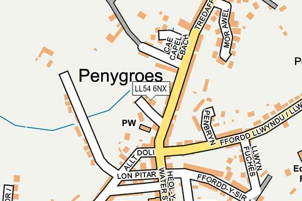 LL54 6NX map - OS OpenMap – Local (Ordnance Survey) LL54 6NX map - OS OpenMap – Local (Ordnance Survey)