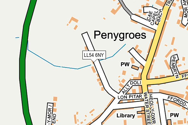 LL54 6NY map - OS OpenMap – Local (Ordnance Survey) LL54 6NY map - OS OpenMap – Local (Ordnance Survey)
