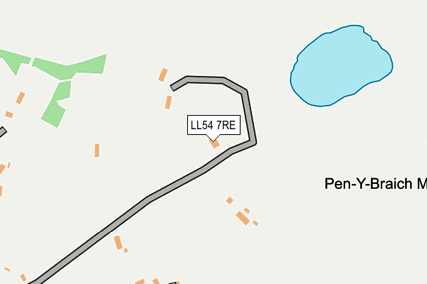 LL54 7RE map - OS OpenMap – Local (Ordnance Survey)