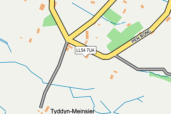 LL54 7UA map - OS OpenMap – Local (Ordnance Survey) LL54 7UA map - OS OpenMap – Local (Ordnance Survey)
