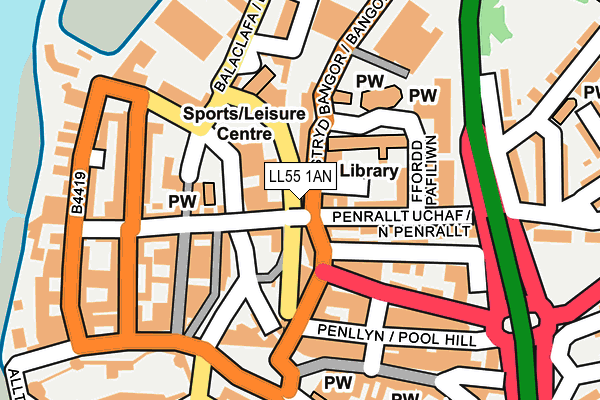 LL55 1AN map - OS OpenMap – Local (Ordnance Survey) LL55 1AN map - OS OpenMap – Local (Ordnance Survey)