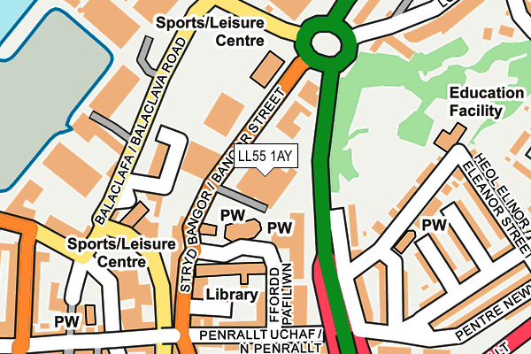 LL55 1AY map - OS OpenMap – Local (Ordnance Survey) LL55 1AY map - OS OpenMap – Local (Ordnance Survey)