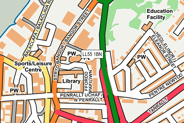 LL55 1BN map - OS OpenMap – Local (Ordnance Survey) LL55 1BN map - OS OpenMap – Local (Ordnance Survey)