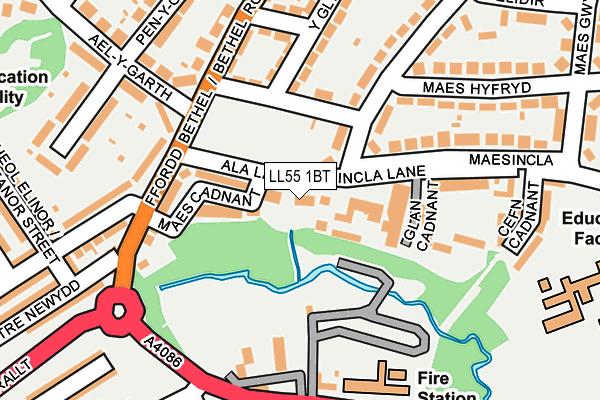 LL55 1BT map - OS OpenMap – Local (Ordnance Survey) LL55 1BT map - OS OpenMap – Local (Ordnance Survey)