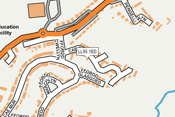 LL55 1ED map - OS OpenMap – Local (Ordnance Survey) LL55 1ED map - OS OpenMap – Local (Ordnance Survey)