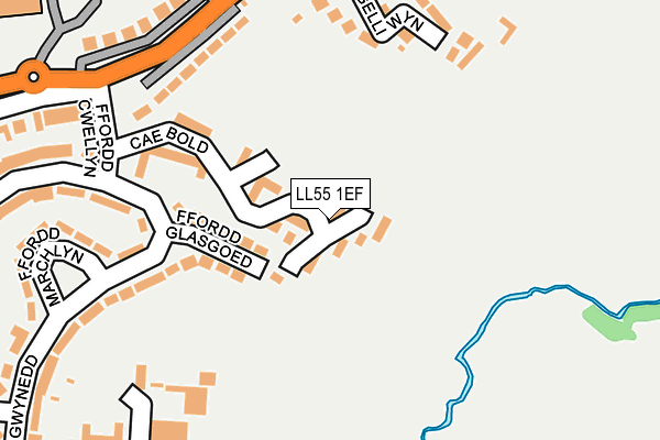 LL55 1EF map - OS OpenMap – Local (Ordnance Survey) LL55 1EF map - OS OpenMap – Local (Ordnance Survey)