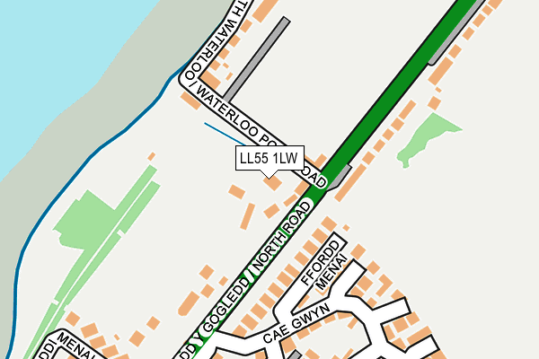 LL55 1LW map - OS OpenMap – Local (Ordnance Survey) LL55 1LW map - OS OpenMap – Local (Ordnance Survey)