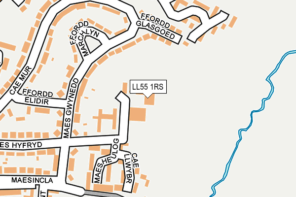 LL55 1RS map - OS OpenMap – Local (Ordnance Survey) LL55 1RS map - OS OpenMap – Local (Ordnance Survey)