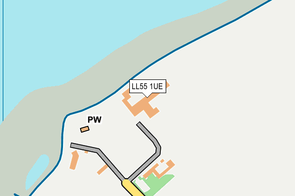 LL55 1UE map - OS OpenMap – Local (Ordnance Survey) LL55 1UE map - OS OpenMap – Local (Ordnance Survey)