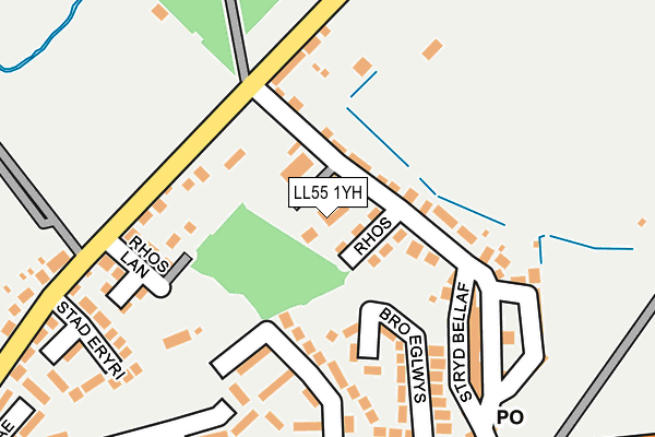 LL55 1YH map - OS OpenMap – Local (Ordnance Survey) LL55 1YH map - OS OpenMap – Local (Ordnance Survey)