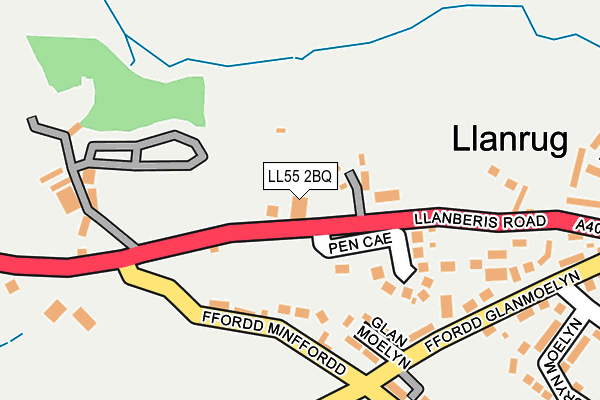 LL55 2BQ map - OS OpenMap – Local (Ordnance Survey) LL55 2BQ map - OS OpenMap – Local (Ordnance Survey)