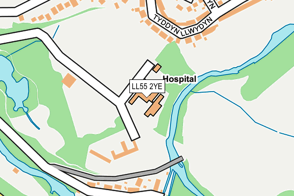 LL55 2YE map - OS OpenMap – Local (Ordnance Survey) LL55 2YE map - OS OpenMap – Local (Ordnance Survey)