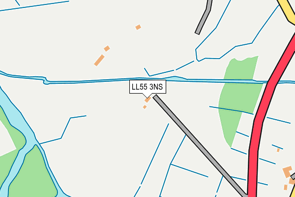 LL55 3NS map - OS OpenMap – Local (Ordnance Survey) LL55 3NS map - OS OpenMap – Local (Ordnance Survey)