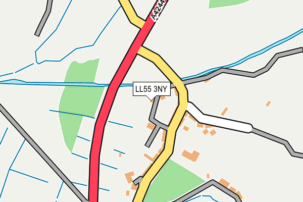LL55 3NY map - OS OpenMap – Local (Ordnance Survey) LL55 3NY map - OS OpenMap – Local (Ordnance Survey)