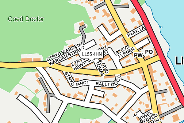 LL55 4HN map - OS OpenMap – Local (Ordnance Survey) LL55 4HN map - OS OpenMap – Local (Ordnance Survey)