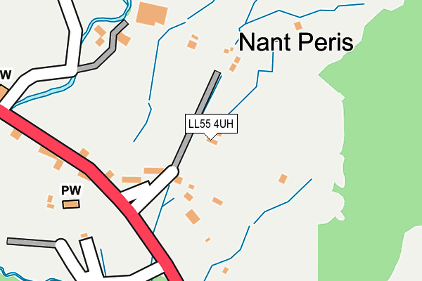 LL55 4UH map - OS OpenMap – Local (Ordnance Survey) LL55 4UH map - OS OpenMap – Local (Ordnance Survey)