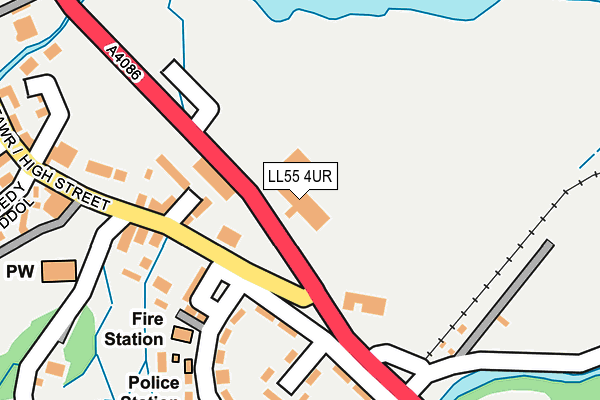 LL55 4UR map - OS OpenMap – Local (Ordnance Survey) LL55 4UR map - OS OpenMap – Local (Ordnance Survey)