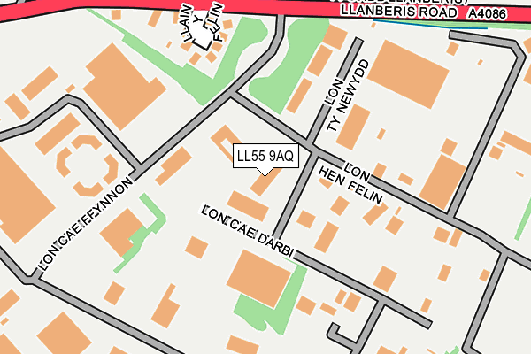 LL55 9AQ map - OS OpenMap – Local (Ordnance Survey) LL55 9AQ map - OS OpenMap – Local (Ordnance Survey)