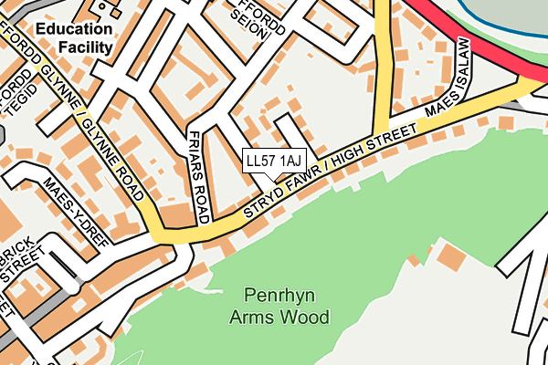 LL57 1AJ map - OS OpenMap – Local (Ordnance Survey) LL57 1AJ map - OS OpenMap – Local (Ordnance Survey)