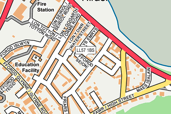 LL57 1BS map - OS OpenMap – Local (Ordnance Survey) LL57 1BS map - OS OpenMap – Local (Ordnance Survey)