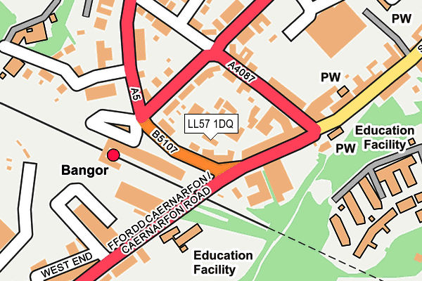LL57 1DQ map - OS OpenMap – Local (Ordnance Survey) LL57 1DQ map - OS OpenMap – Local (Ordnance Survey)