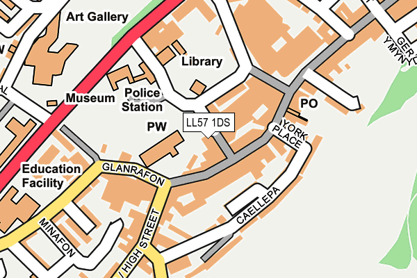 LL57 1DS map - OS OpenMap – Local (Ordnance Survey) LL57 1DS map - OS OpenMap – Local (Ordnance Survey)