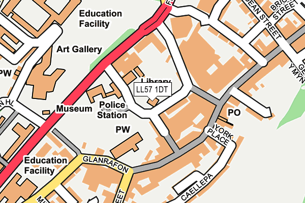 LL57 1DT map - OS OpenMap – Local (Ordnance Survey) LL57 1DT map - OS OpenMap – Local (Ordnance Survey)