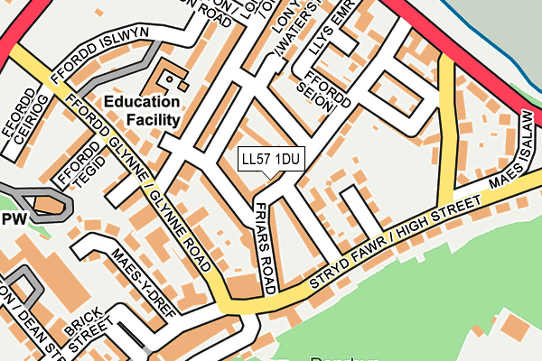LL57 1DU map - OS OpenMap – Local (Ordnance Survey) LL57 1DU map - OS OpenMap – Local (Ordnance Survey)