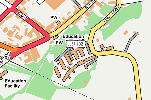 LL57 1DZ map - OS OpenMap – Local (Ordnance Survey) LL57 1DZ map - OS OpenMap – Local (Ordnance Survey)