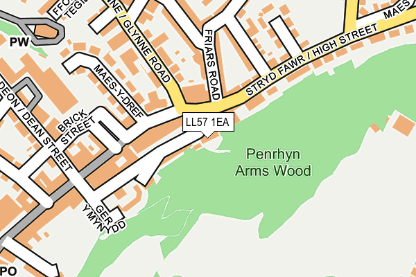 LL57 1EA map - OS OpenMap – Local (Ordnance Survey) LL57 1EA map - OS OpenMap – Local (Ordnance Survey)
