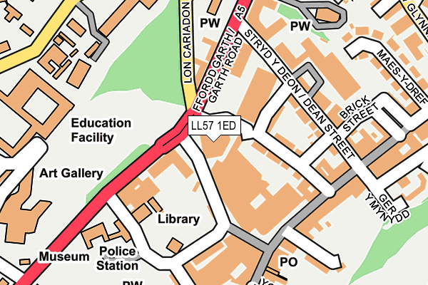LL57 1ED map - OS OpenMap – Local (Ordnance Survey) LL57 1ED map - OS OpenMap – Local (Ordnance Survey)