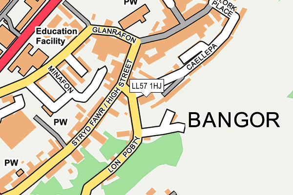 LL57 1HJ map - OS OpenMap – Local (Ordnance Survey) LL57 1HJ map - OS OpenMap – Local (Ordnance Survey)