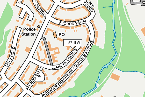 LL57 1LW map - OS OpenMap – Local (Ordnance Survey) LL57 1LW map - OS OpenMap – Local (Ordnance Survey)