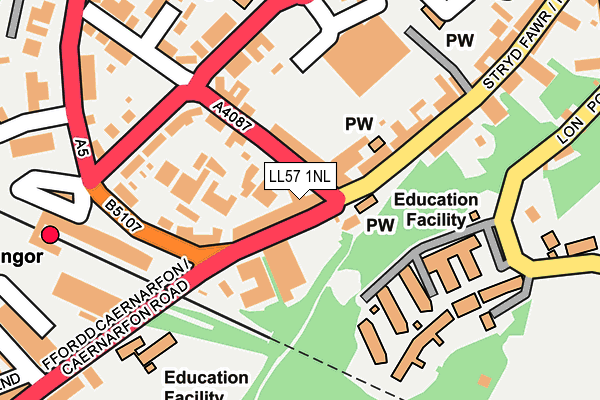 LL57 1NL map - OS OpenMap – Local (Ordnance Survey) LL57 1NL map - OS OpenMap – Local (Ordnance Survey)